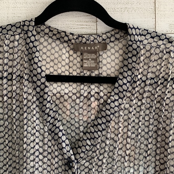 KENAR sheer silk blouse- size Medium - Picture 8 of 8
